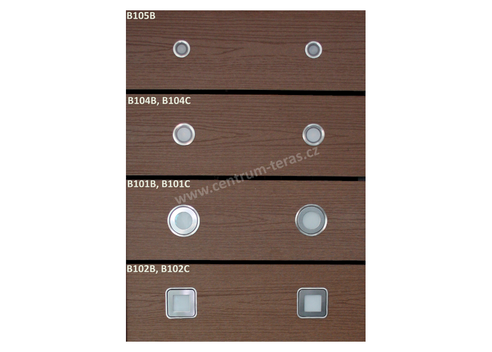 LED osvětlení terasy kulaté 4ks (6m) - studená bílá