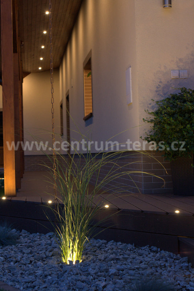 LED osvětlení terasy kulaté 10ks (8,55m) - studená bílá