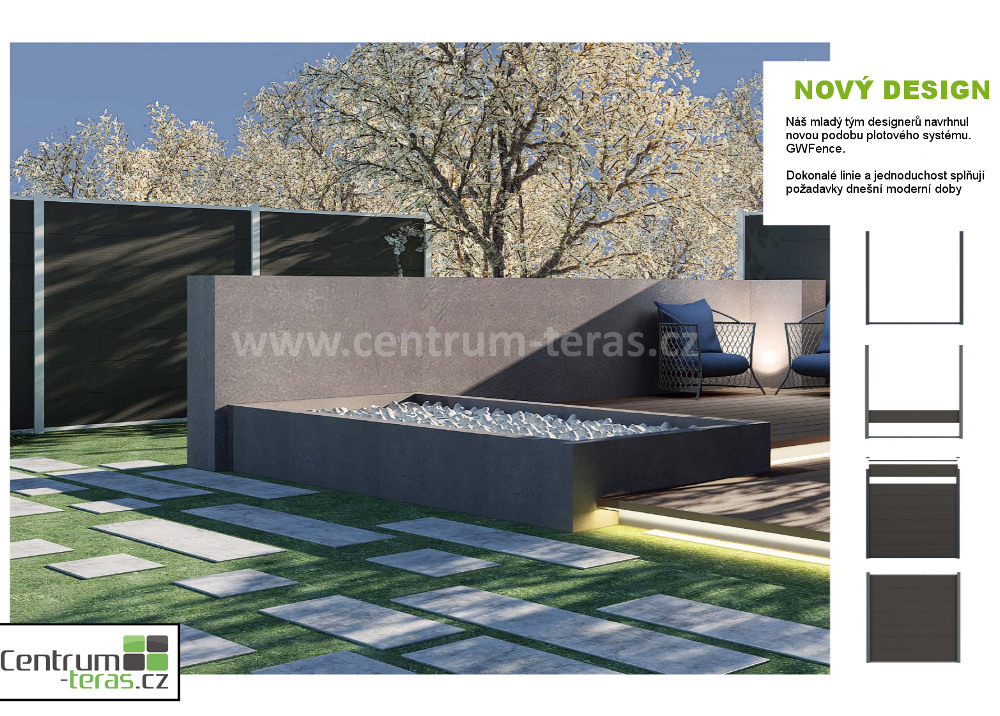 Al GWFence - dřevo plastová plotovka GW303 - exotic brown