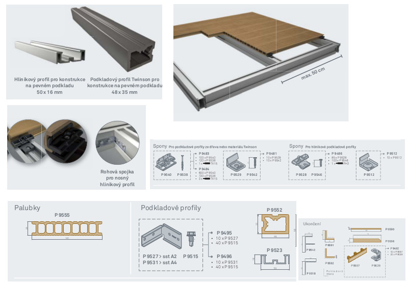 Twinson terasové prkno duté 140x28mm - lískový ořech