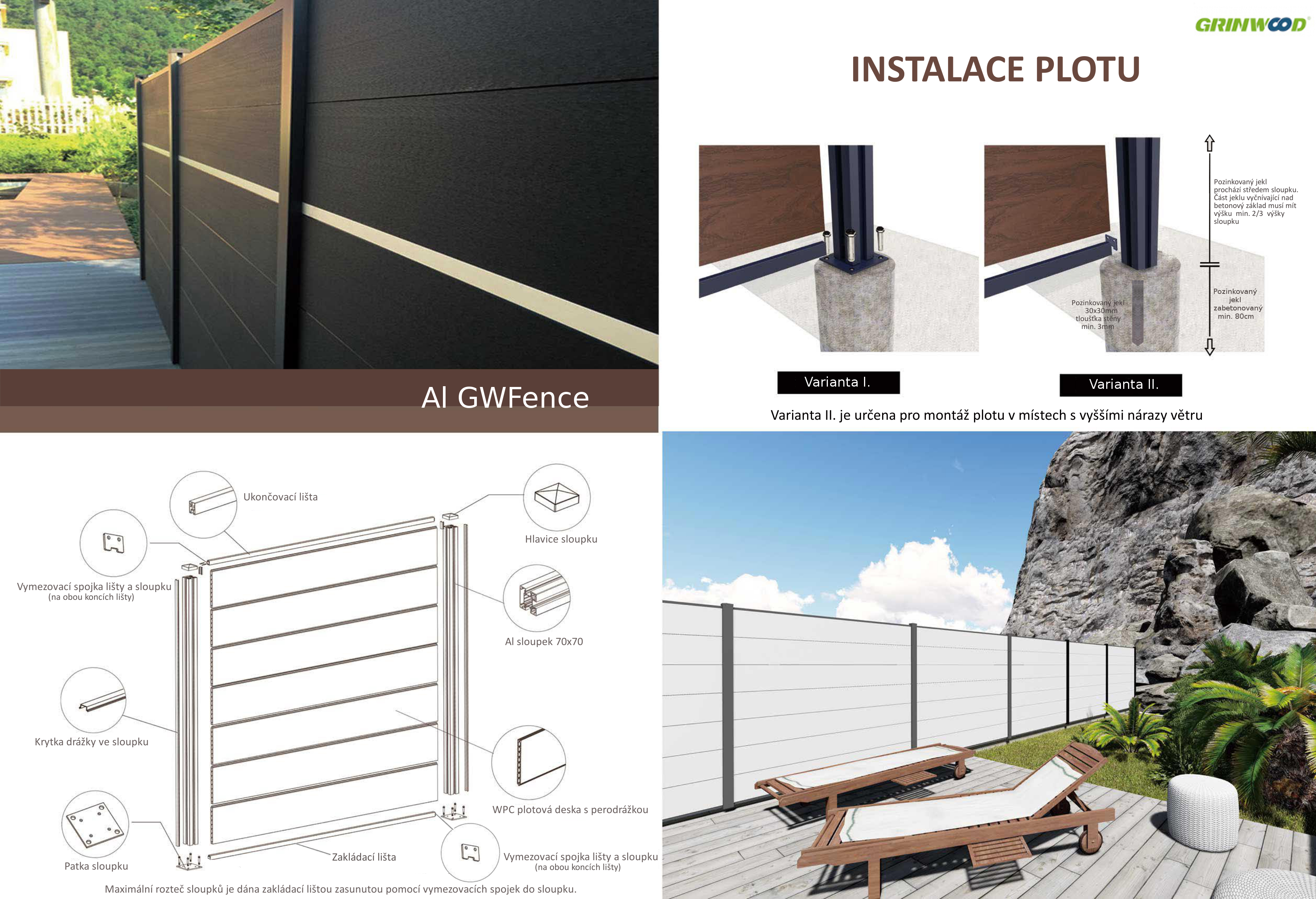 Al GWFence - patka sloupku GF006
