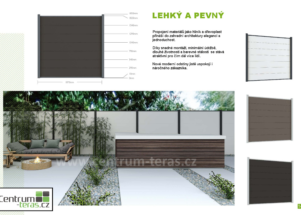 Al GWFence - dřevo plastová plotovka GW303 - brown