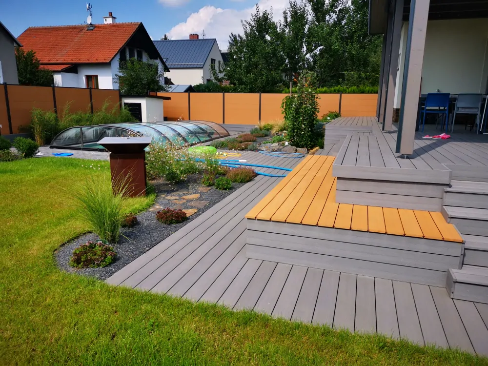 Dřevoplastové (WPC) terasové prkno GW009 - teak